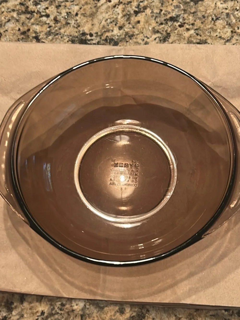 Pyrex Amber-Tinted Glass Mixing Bowl with Side Handles